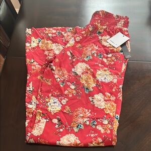 O'Neill Red Floral Wide Leg Pants